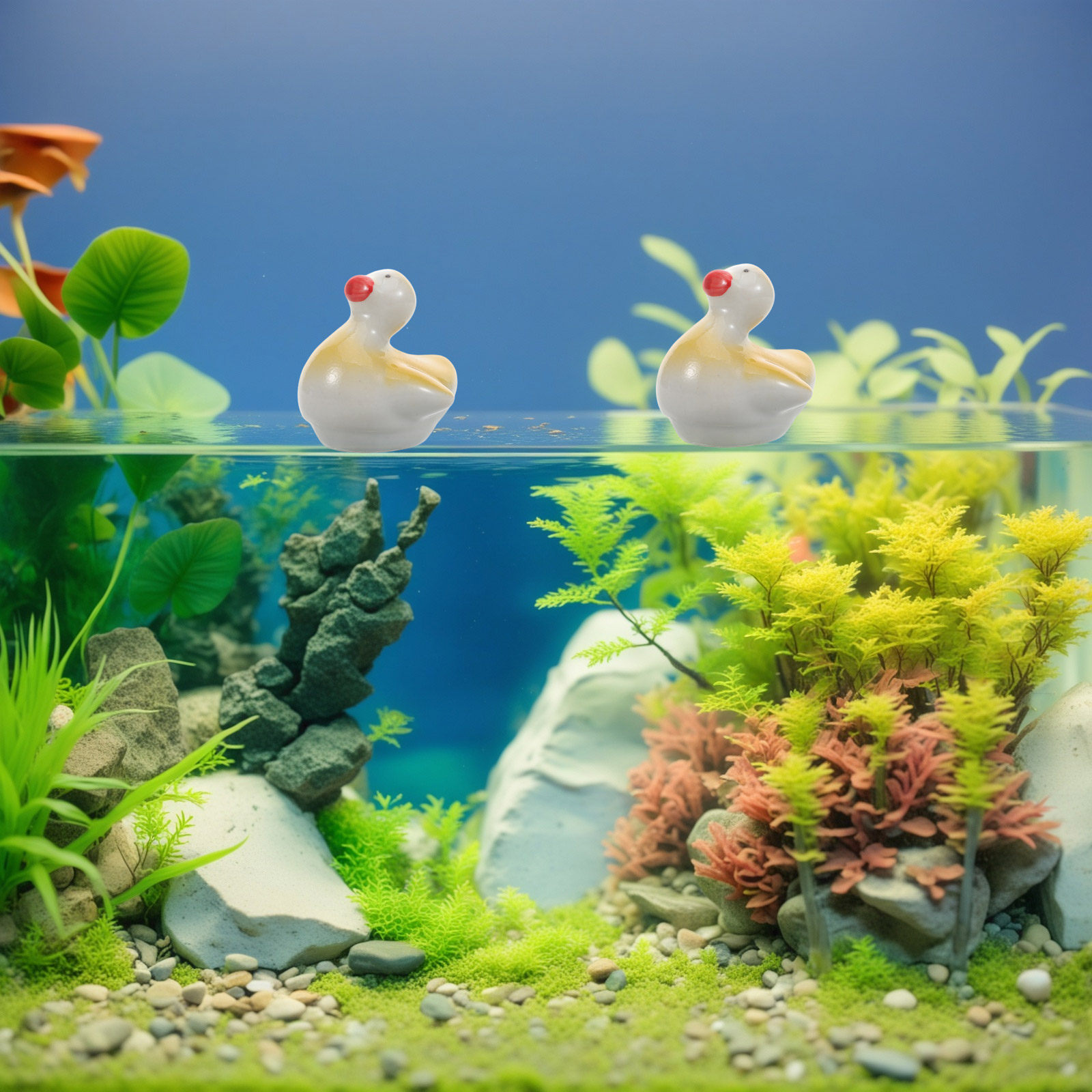Aquarium Fish Small - Keramika, pływająca kaczuszka, dekoracja do akwarium,