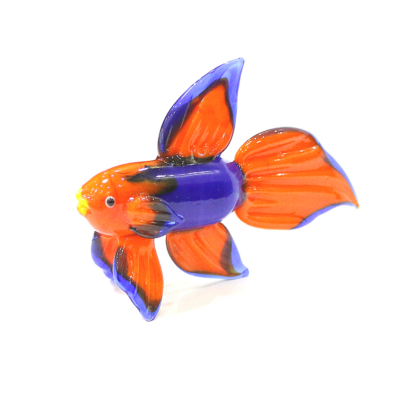 Aquarium Fish Small - Pomarańczowa szkło Murano tropikalna ryba figurka