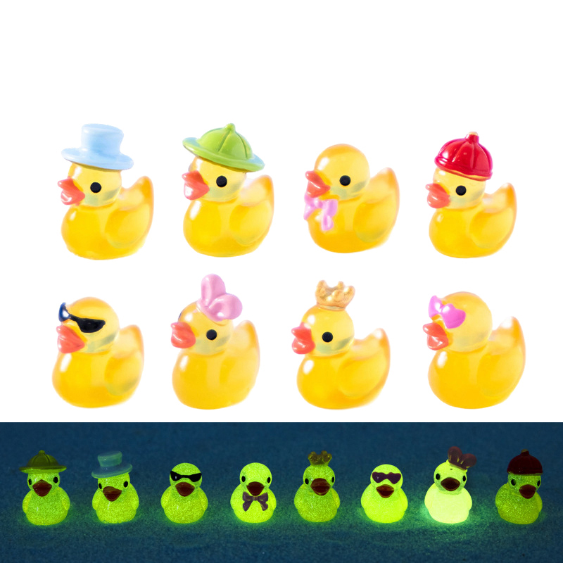 Aquarium Fish Small - 8 szt. Świecące Żywiczne Mini Żółte