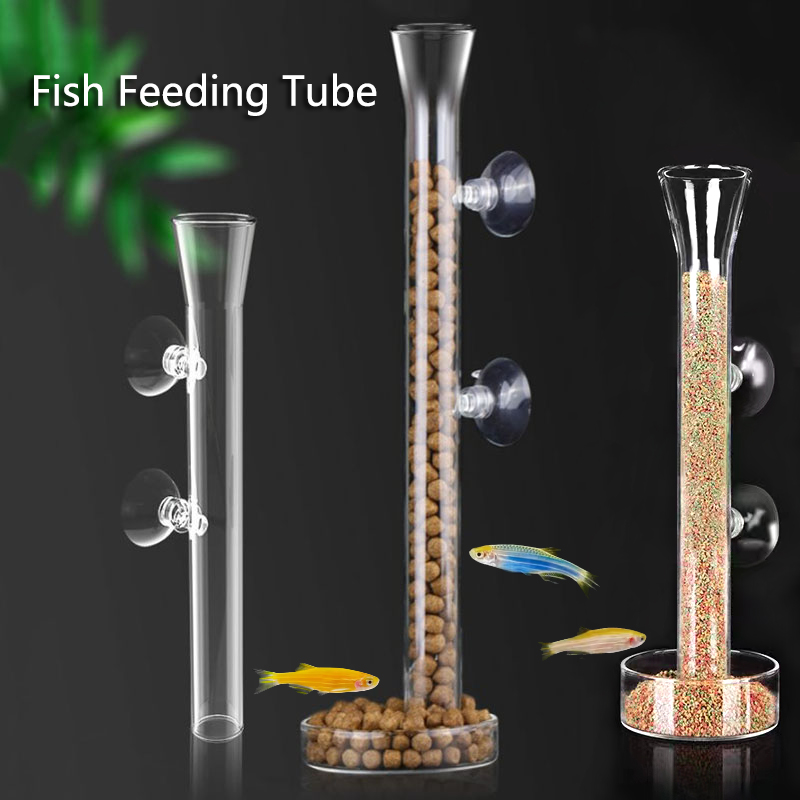 Aquarium Fish Auto Feeder - Szklane akwarium podajnik Tube Dish przezroczysta