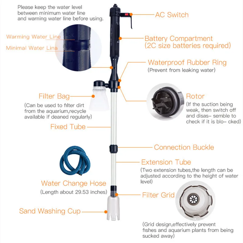 Elektryczna pompa syfonowa do  – Gravel Vacuum Cleaner recenzja i cena